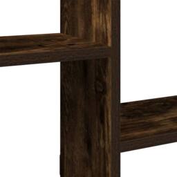 Berkfield Home Wall Cube Shelf 5 Compartments Smoked Oak Engineered Wood in Brown - thumbnail 7