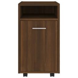 Berkfield Home Side Cabinet with Wheels Brown Oak 33x38x60 cm Engineered Wood - Size: 33 x 38 x 60 cm - thumbnail 3