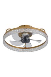 Stylish Crystal LED Ceiling Fan Light in Gold