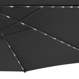 Monstershop LED Cantilever Parasol 3m With Half Fan Base - Grey - thumbnail 8