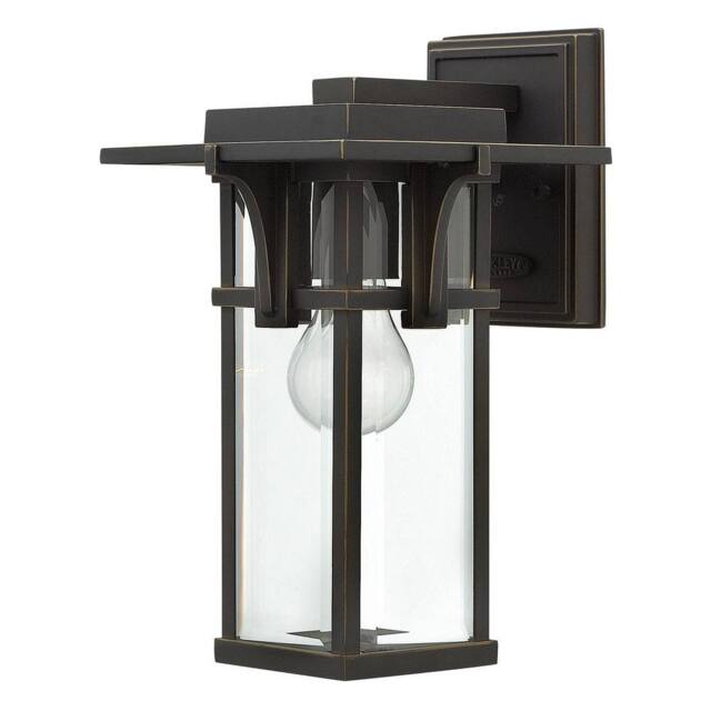 Netlighting Manhattan Outdoor Small Wall Lantern Light Oil Rubbed Bronze IP44 E27 in Brown - image 1
