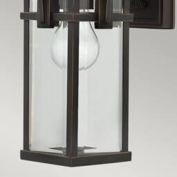 Netlighting Manhattan Outdoor Small Wall Lantern Light Oil Rubbed Bronze IP44 E27 in Brown - thumbnail 4