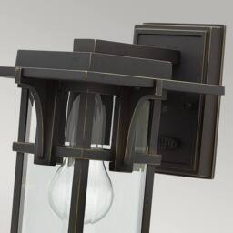 Netlighting Manhattan Outdoor Small Wall Lantern Light Oil Rubbed Bronze IP44 E27 in Brown - thumbnail 2