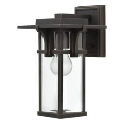 Netlighting Manhattan Outdoor Small Wall Lantern Light Oil Rubbed Bronze IP44 E27 in Brown - thumbnail 1