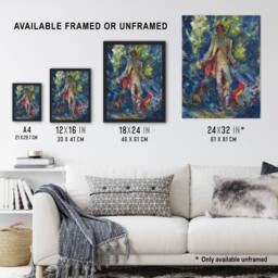 "Artery8 Huntsman With Two Dogs Arnold Weisz Kubincan Wall Art Poster Print in Blue - Size: W24"" x H32""" - thumbnail 3