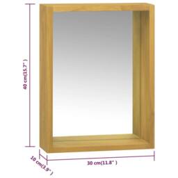 Berkfield Home Mirror Cabinet 30x10x40 cm Solid Wood Teak in Brown - Size: 30 x 10 x 40 cm - thumbnail 8