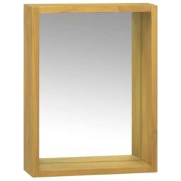 Berkfield Home Mirror Cabinet 30x10x40 cm Solid Wood Teak in Brown - Size: 30 x 10 x 40 cm - thumbnail 2