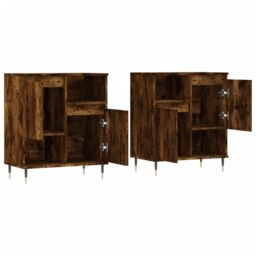 Berkfield Home Sideboards 2 pcs Smoked Oak Engineered Wood in Brown - thumbnail 4