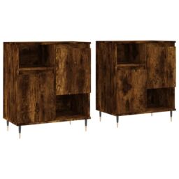 Berkfield Home Sideboards 2 pcs Smoked Oak Engineered Wood in Brown - thumbnail 2