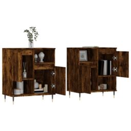 Berkfield Home Sideboards 2 pcs Smoked Oak Engineered Wood in Brown - thumbnail 3