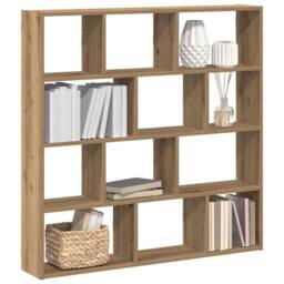 Berkfield Home Wall Cube Shelf 12 Compartments Artisian Oak Engineered Wood in Brown - thumbnail 2