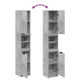 Berkfield Home Bathroom Cabinet Concrete Grey 32x34x188.5 cm Engineered Wood in Brown - thumbnail 7