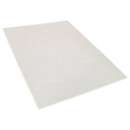 Wyld and Coco Handwoven Boho Wool-Cotton Area Rug 140 x 200 cm Off-White in White - Size: 140 cm x 200 cm - thumbnail 5