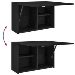 Berkfield Home Bathroom Wall Cabinet Black 60x25x40 cm Engineered Wood - Size: 60 x 25 x 40 cm - thumbnail 9