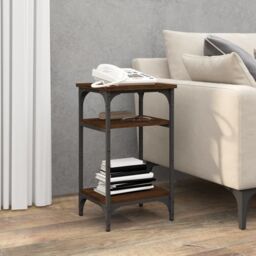 Berkfield Home Side Table Brown Oak 35x30x60 cm Engineered Wood - Size: 35 x 30 x 60 cm - thumbnail 1