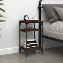 Berkfield Home Side Table Brown Oak 35x30x60 cm Engineered Wood - Size: 35 x 30 x 60 cm - thumbnail 3