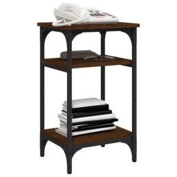 Berkfield Home Side Table Brown Oak 35x30x60 cm Engineered Wood - Size: 35 x 30 x 60 cm - thumbnail 4