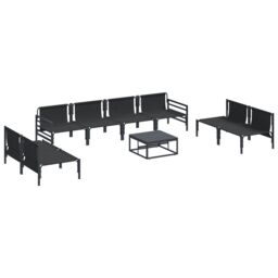 Berkfield Home Garden Sofa Set 9 pcs Anthracite Steel - thumbnail 6