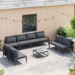 Berkfield Home Garden Sofa Set 9 pcs Anthracite Steel - thumbnail 3