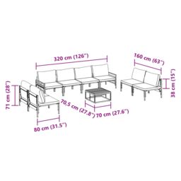 Berkfield Home Garden Sofa Set 9 pcs Anthracite Steel - thumbnail 9