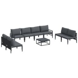 Berkfield Home Garden Sofa Set 9 pcs Anthracite Steel - thumbnail 2