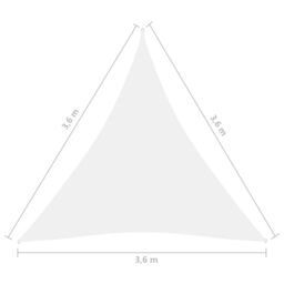 Berkfield Home Sunshade Sail Oxford Fabric Triangular 3.6x3.6x3.6 m White - thumbnail 6
