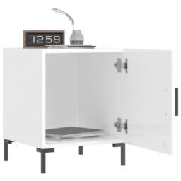 Berkfield Home Modern Bedside Cabinets 2 pcs High Gloss White 40x40x50 cm Engine - Size: 40 x 40 x 50 cm - thumbnail 9