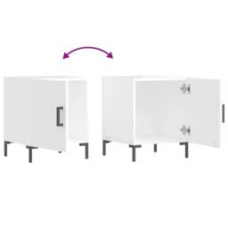Berkfield Home Modern Bedside Cabinets 2 pcs High Gloss White 40x40x50 cm Engine - Size: 40 x 40 x 50 cm - thumbnail 7