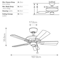 Netlighting Kevlar 107cm Pull Chain 5 Blade Ceiling Fan Matte White - thumbnail 2