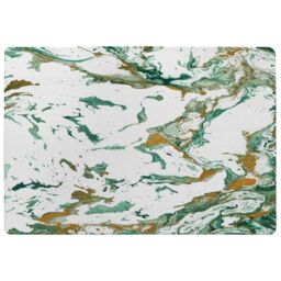 Benjamin Tate Design Green & Golden Marble Designer Rug in Natural - Size: Large