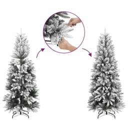 Berkfield Home Artificial Christmas Tree 300 LEDs & Flocked Snow 240 cm in Green - thumbnail 4