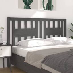 Berkfield Home Headboard Grey 166x4x100 cm Solid Wood Pine - Size: 166 x 4 x 100 cm - thumbnail 4