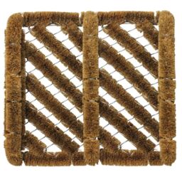 JVL Boot Shoe Scraper Coir Wire Door Mat, 30x35cm in Brown - Size: 30 cm x 35 cm