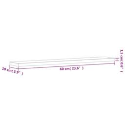 Berkfield Home Wall Shelves 4 pcs Smoked Oak 60x10x1.5 cm Engineered Wood in Brown - thumbnail 9