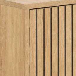 Wyld Haus Bjork Natural Oak Shoe Cabinet 1 Door Black Panel - thumbnail 7