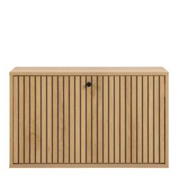 Wyld Haus Bjork Natural Oak Shoe Cabinet 1 Door Black Panel - thumbnail 3
