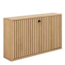Wyld Haus Bjork Natural Oak Shoe Cabinet 1 Door Black Panel - thumbnail 2