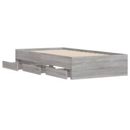 Berkfield Home Bed Frame with Drawers without Mattress Grey Sonoma 90x190 cm Single - thumbnail 5