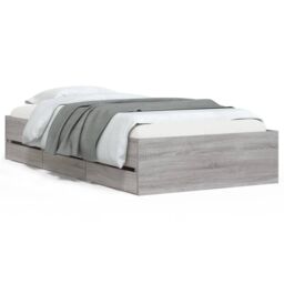 Berkfield Home Bed Frame with Drawers without Mattress Grey Sonoma 90x190 cm Single - thumbnail 2