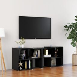 Berkfield Home TV Cabinet High Gloss Black 104x30x52 cm Engineered Wood - Size: 104 x 30 x 52 cm