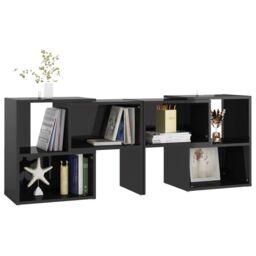 Berkfield Home TV Cabinet High Gloss Black 104x30x52 cm Engineered Wood - Size: 104 x 30 x 52 cm - thumbnail 5