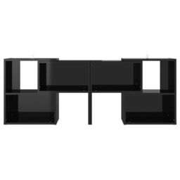 Berkfield Home TV Cabinet High Gloss Black 104x30x52 cm Engineered Wood - Size: 104 x 30 x 52 cm - thumbnail 3