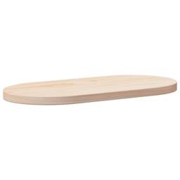 Berkfield Home Table Top 70x35x2.5 cm Solid Wood Pine Oval in Light Tan - thumbnail 2
