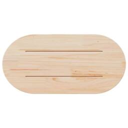 Berkfield Home Table Top 70x35x2.5 cm Solid Wood Pine Oval in Light Tan - thumbnail 4