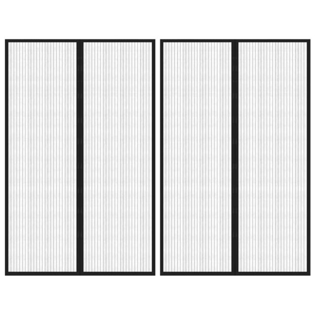 Berkfield Home Insect Door Curtains 2 pcs with Magnet Blocks Black 220x130 cm - image 1