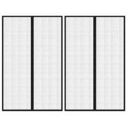 Berkfield Home Insect Door Curtains 2 pcs with Magnet Blocks Black 220x130 cm - thumbnail 1