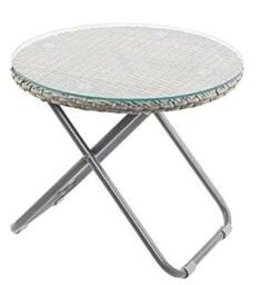 F&G Supplies Faux Rattan Garden Furniture Patio Set Includes a Table & 2 Foldaway Chairs in Beige - thumbnail 5