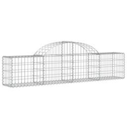 Berkfield Home Arched Gabion Baskets 3 pcs 200x30x40/60 cm Galvanised Iron in Silver - thumbnail 3