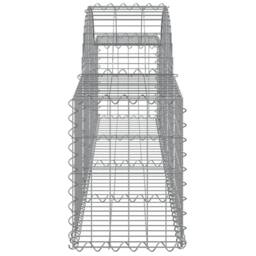 Berkfield Home Arched Gabion Baskets 3 pcs 200x30x40/60 cm Galvanised Iron in Silver - thumbnail 5