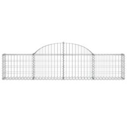 Berkfield Home Arched Gabion Baskets 3 pcs 200x30x40/60 cm Galvanised Iron in Silver - thumbnail 4